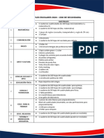 Lista de Útiles Escolares 2024 - 2do de Secundaria