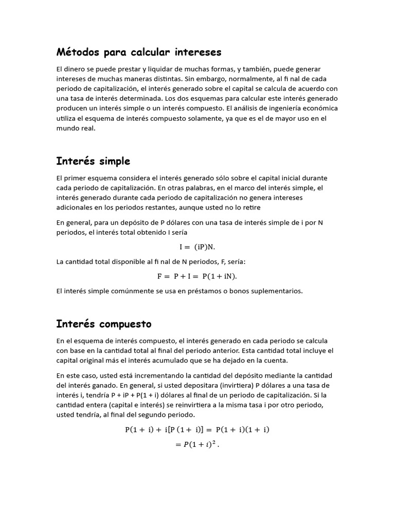Intereses: Simple vs Compuesto | PDF