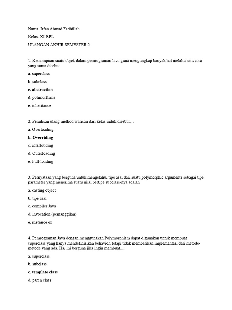 Subclass dan Polimorfisme dalam Java | PDF