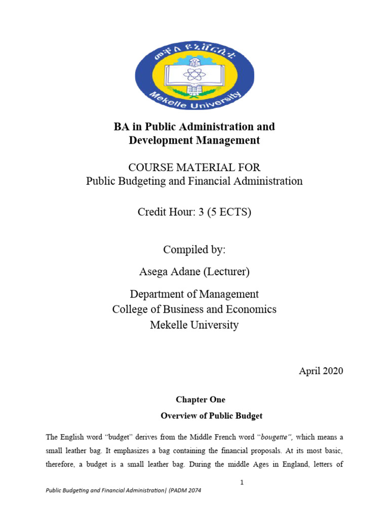 Overview of Public Budgeting Essentials | PDF | Budget | Government ...