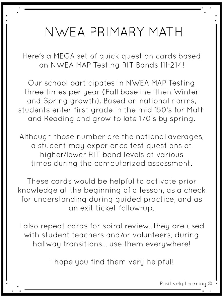 PL Nwea Math Cards | PDF | Shape | Triangle