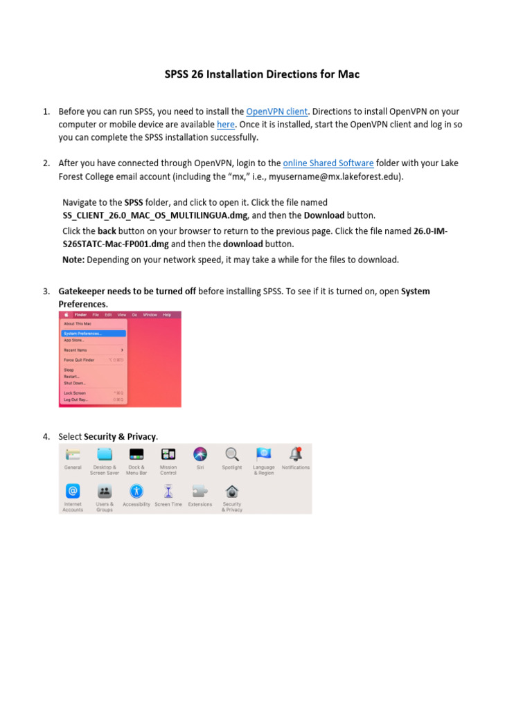 SPSS 26 Mac Installation Guide | PDF | Spss | Information Technology