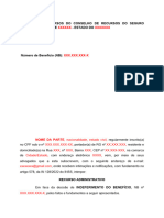 Recurso administrativo - Contra indeferimento de aposentadoria por tempo de contribuição por ausência de computação de períodos devidamente anotados na CTPS