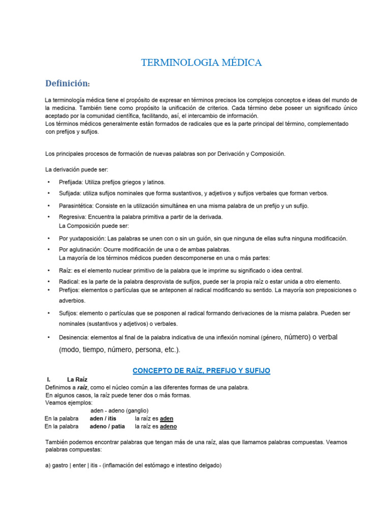 Terminologia Medica Grupo 7 | PDF | Palabra | Sangre