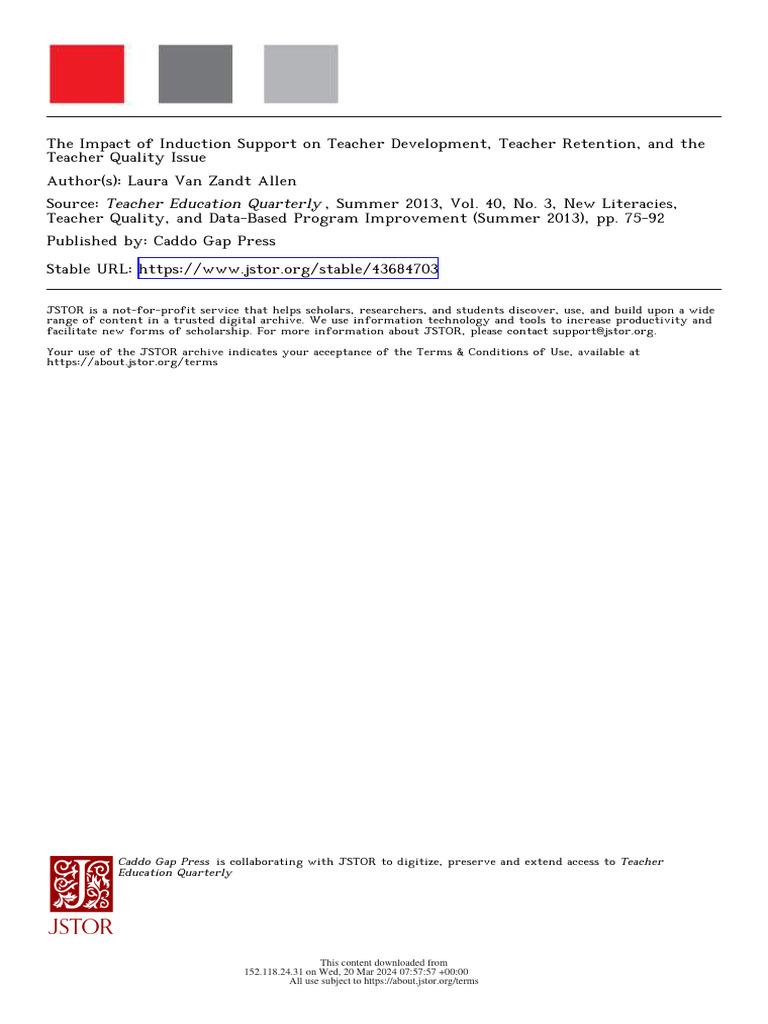 Induction Support's Role in Teacher Retention | PDF | Teachers ...