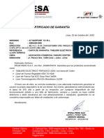 Certificado de Garantía - Certificado de Garantia