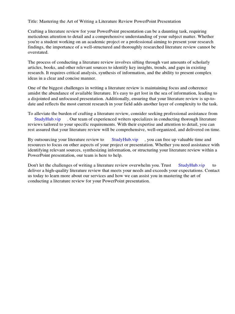 How To Conduct Literature Review PDF Systematic Review Literature