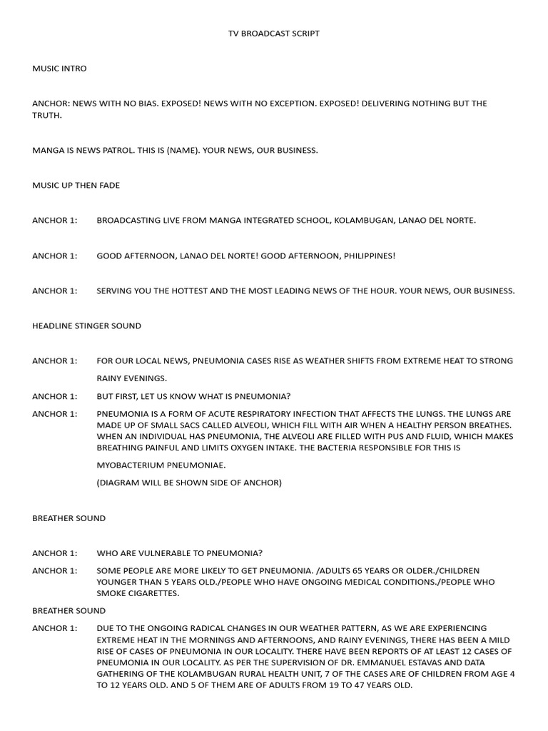 Radio Script: Pneumonia Awareness | PDF | Pneumonia | Vaccines