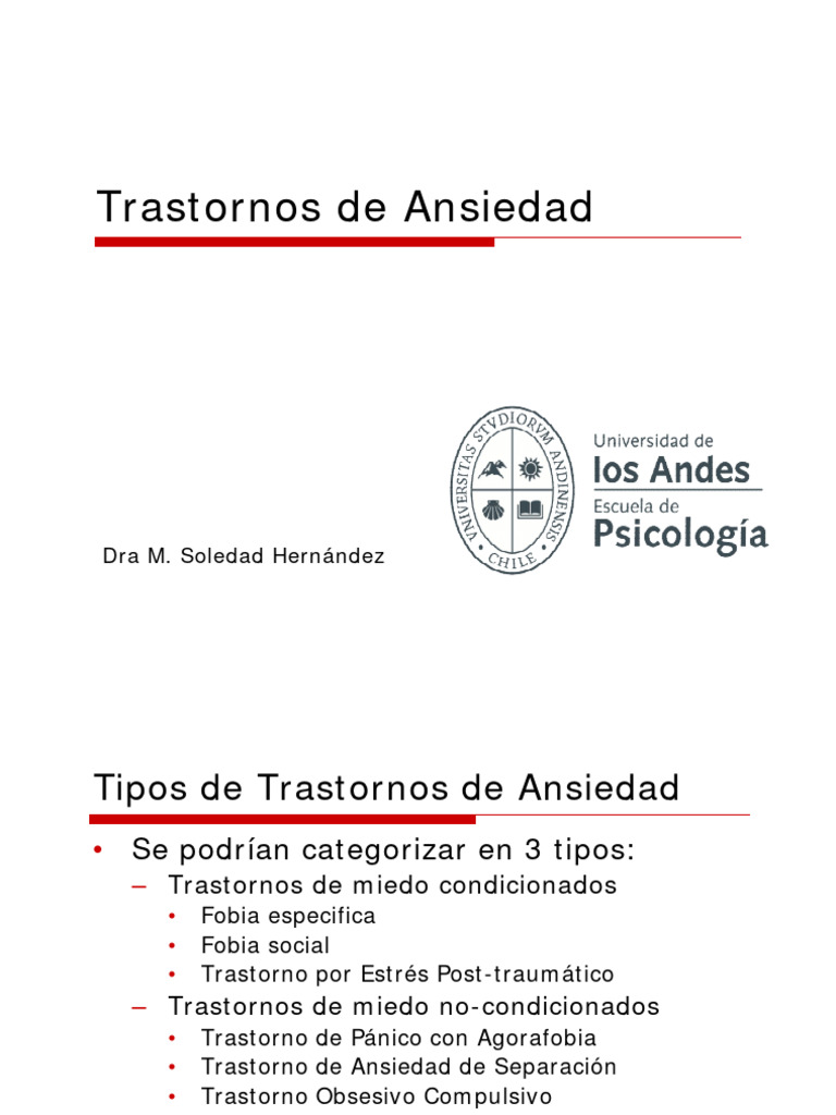 Tipos y Tratamientos de Trastornos de Ansiedad | PDF | Desorden ...