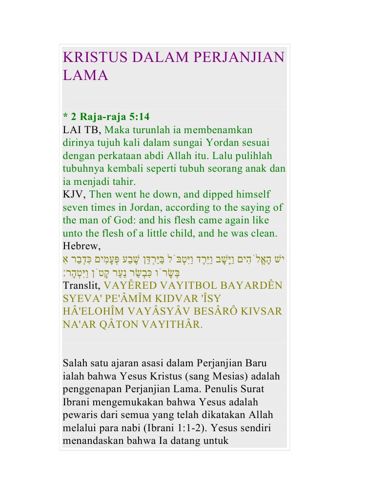 Kristus Dalam Perjanjian Lama Pdf