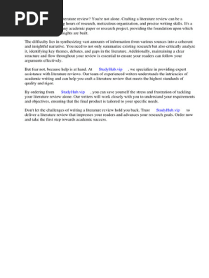 Literature Review Outline PDF