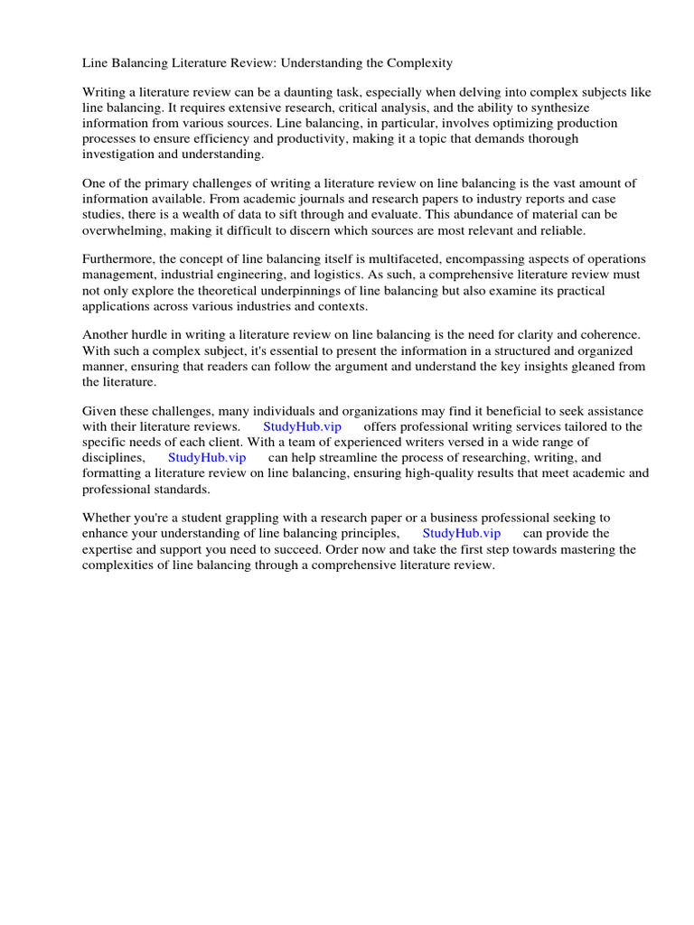 Line Balancing Literature Review | PDF | Literature Review | Employment