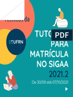 Tutorial para Matricula No Sigaa 20212 3