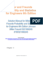 Solution Manual For Miller and Freunds Probability and Statistics For Engineers 9th Edition Johnson Miller Freund 0321986245 9780321986245
