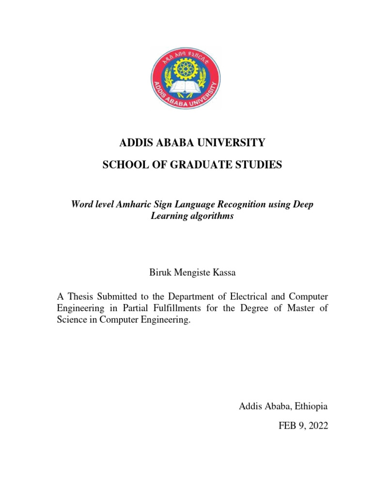 Amharic Sign Language via AI | PDF | American Sign Language | Deep Learning