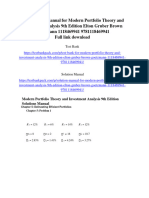 Solution Manual For Modern Portfolio Theory and Investment Analysis 9Th Edition Elton Gruber Brown Goetzmann 1118469941 978111846994 Full Chapter PDF