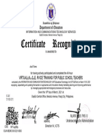 Virtual INSET Certificate of Recognition