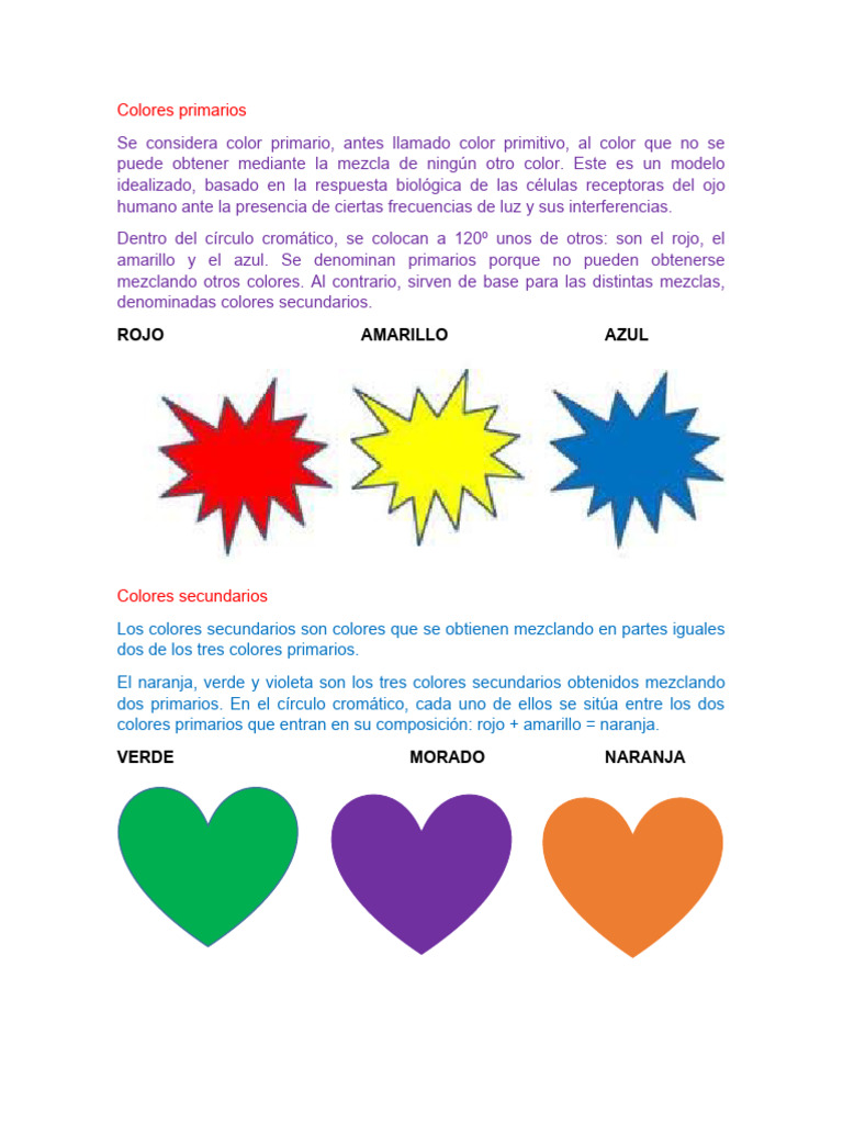 Formación de Colores Primarios y Secundarios | PDF