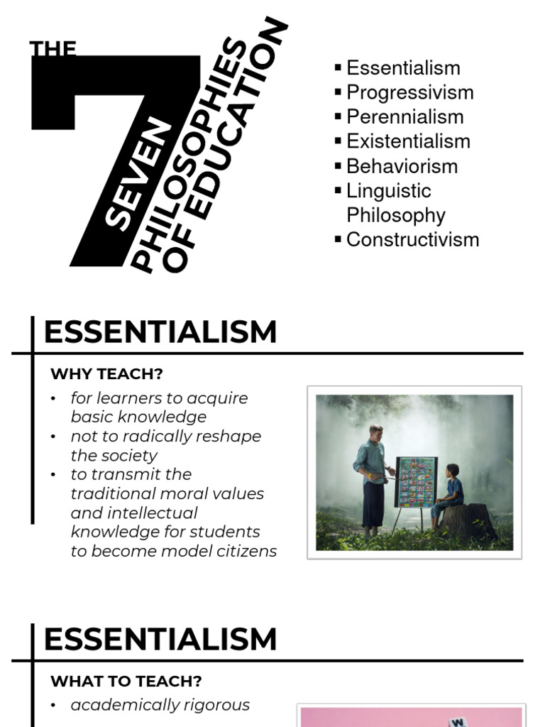 Lesson 1 - Educational Philosophies | PDF | Learning | Constructivism ...