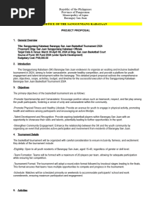 Basketball Tournament Project Proposal