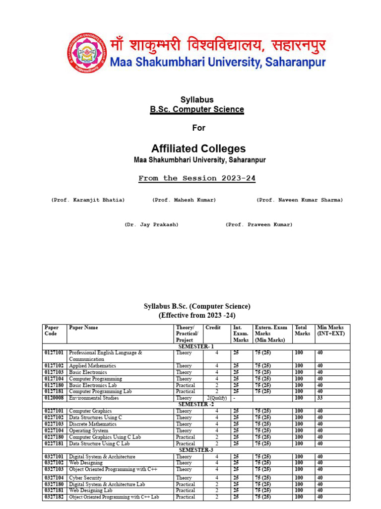 BSC CS 23 24 | PDF | C++ | Bipolar Junction Transistor