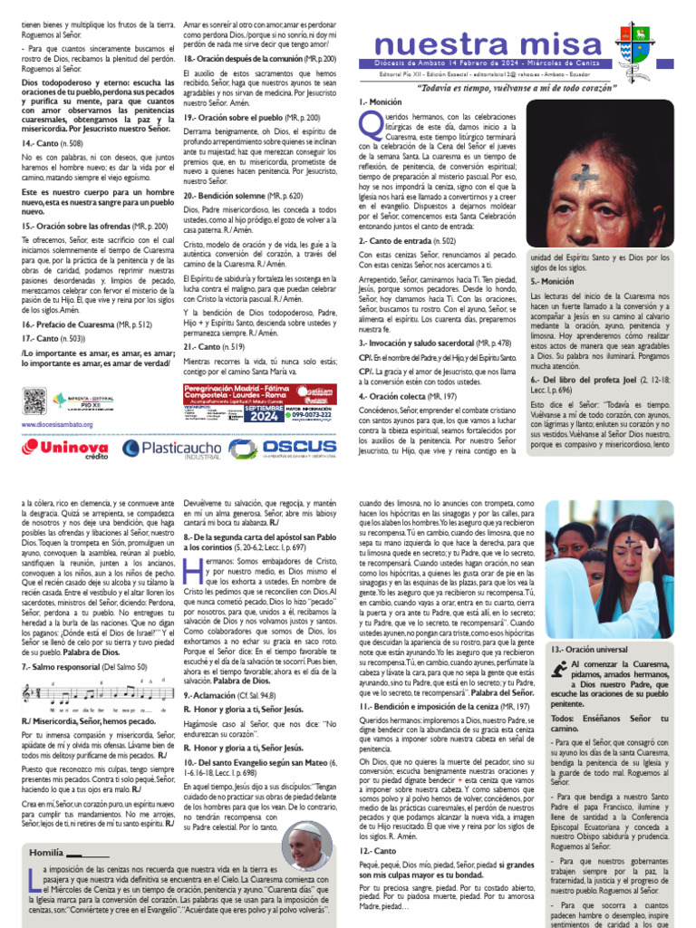 Hoja Misa 14 Febrero 2024 PDF Prestado Oración