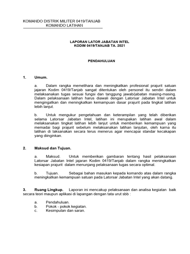 Laporan Latorsar Jabatan Intel 2021 | PDF | Bisnis | Teknologi & Rekayasa