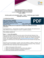 Activity Guide and Evaluation Rubric - Unit 1 - Task 1 - Reflecting Upon English Language Awareness