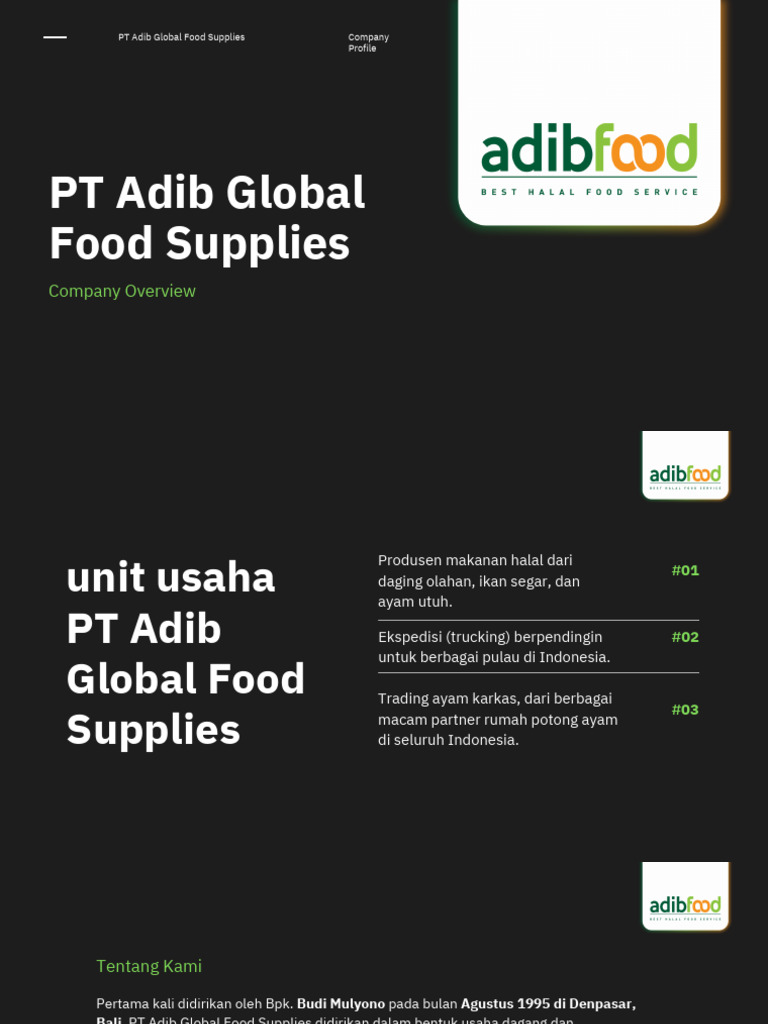 Profil PT Adib Global Food Supplies | PDF
