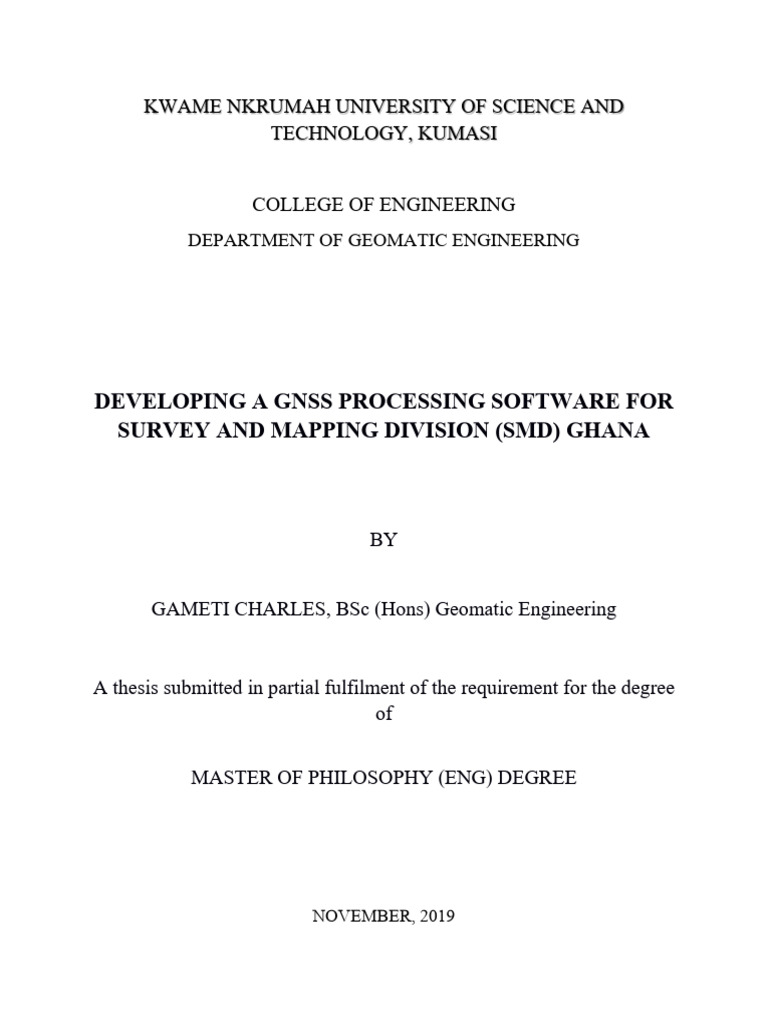 Developing A GNSS Processing Software Fo | PDF | Surveying | Navigation