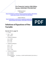 Solution Manual For Numerical Analysis 10Th Edition Burden Faires Burden 1305253663 978130525366 Full Chapter PDF