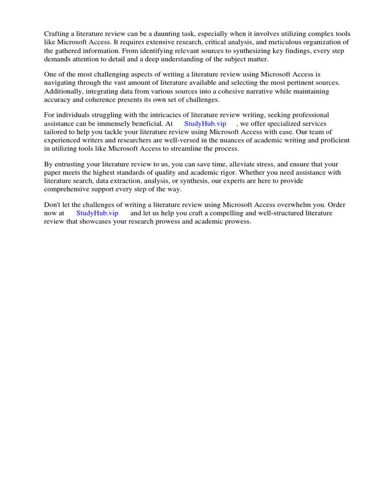 Literature review using microsoft access download free pdf obesity