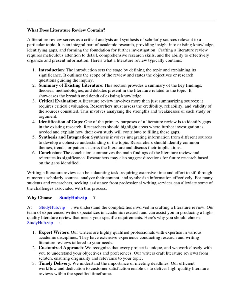WHAT SHOULD BE INCLUDED IN A LITERATURE REVIEW visual data 7