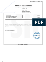 Certificado de Avalúo Fiscal Bodega
