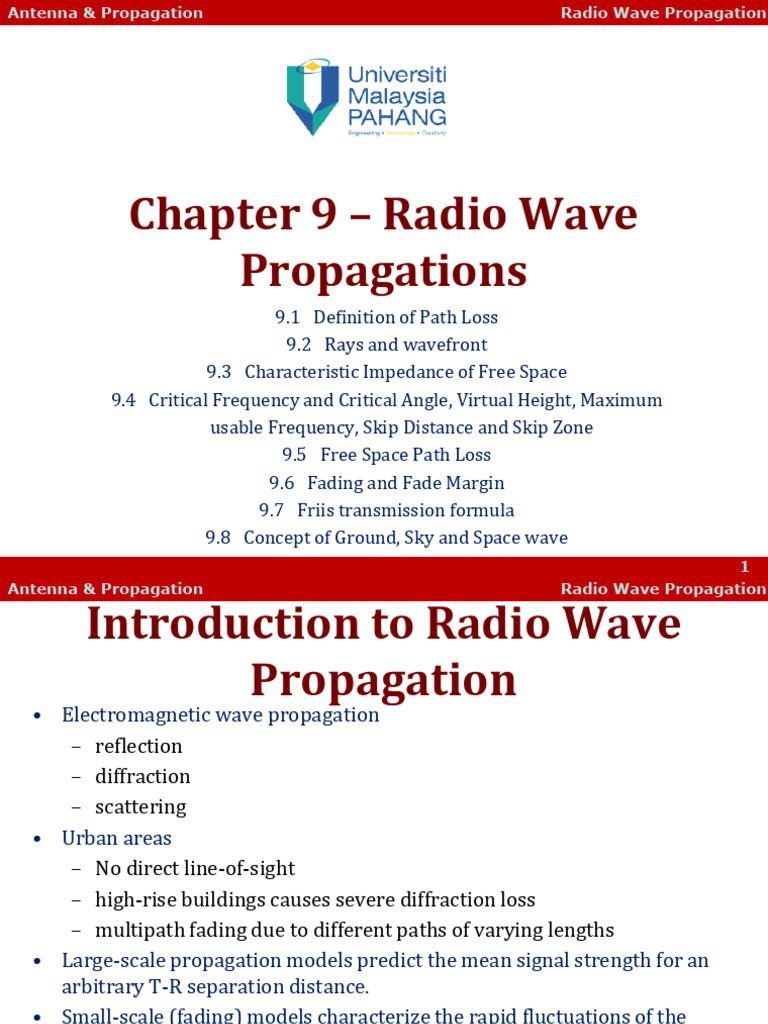 Chapter 9 - Radio Wave Propagations | PDF | Radio Propagation | Ionosphere