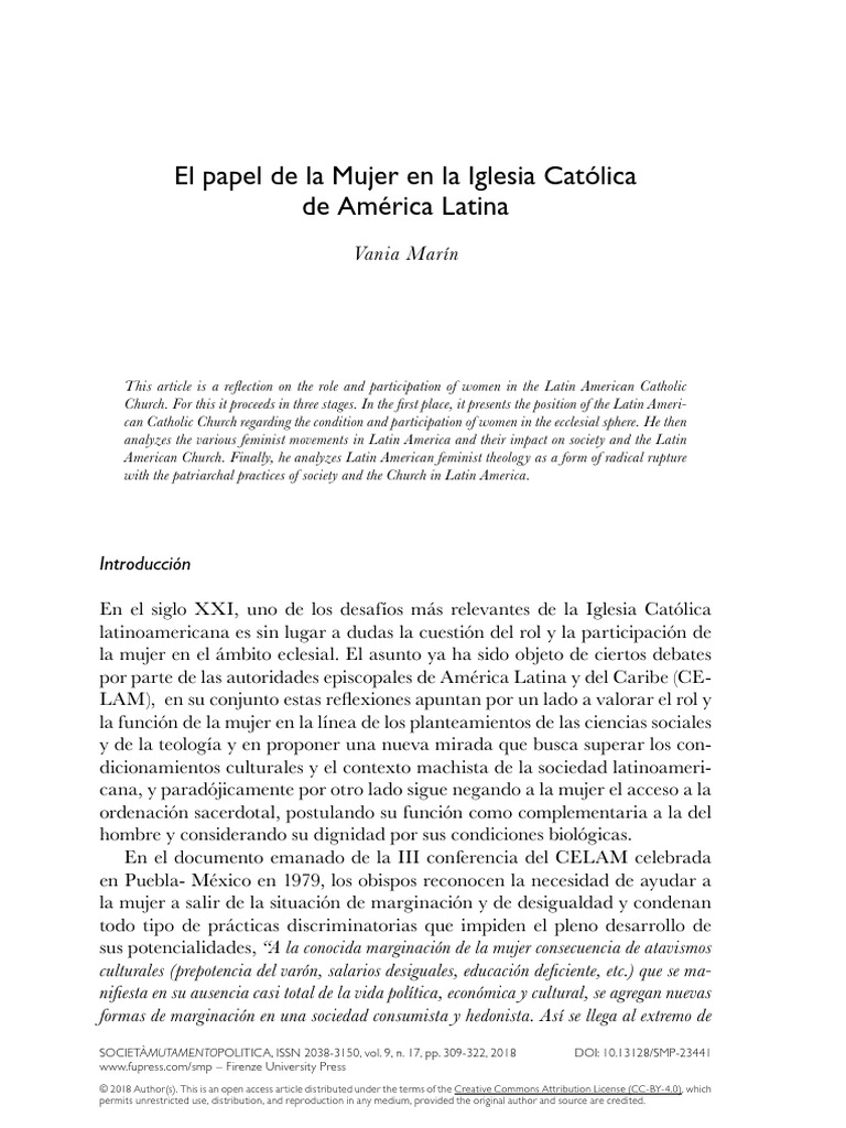 El Papel de La Mujer en La Iglesia Católica de América Latina | PDF ...