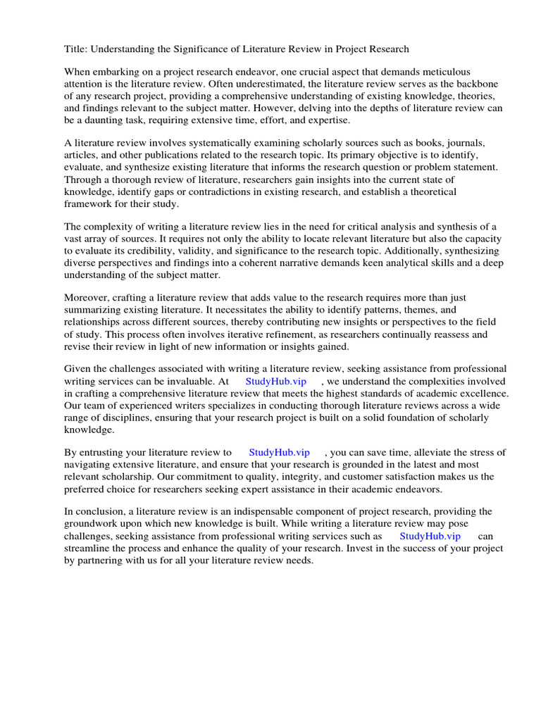 What Is Literature Review In Project Management