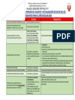 Cronograma de Proceso para La Vacante y Actualización de Datos para El Año Escolar 2024