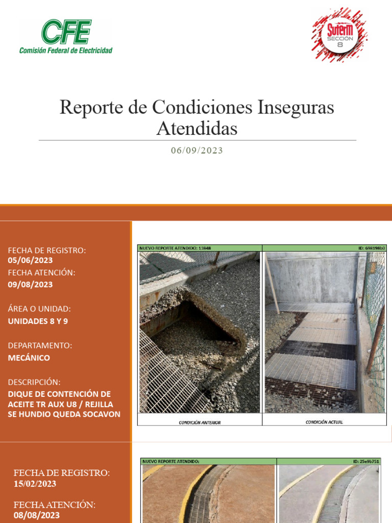 Condiciones Inseguras Atendidas | PDF | Conversión de energía