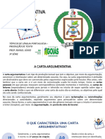 Carta Argumentativa: Tópicos de Língua Portuguesa - Produção de Texto Prof. Rafael Júnio 3 Série