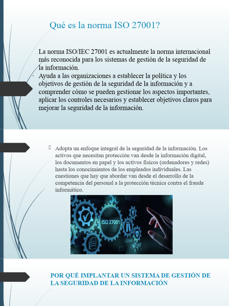 Presentacion Norma Iso 27001 | PDF | Seguridad de información | La ...