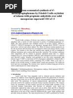 Download Atom Economical Synthesis of 4-Methylpropiophenone by Friedel-Crafts Acylation of Toluene With Propionic Anhydride Over Solid Me So Porous Superacid UDCaT-5 by Bharadwaj Santhosh SN71553902 doc pdf