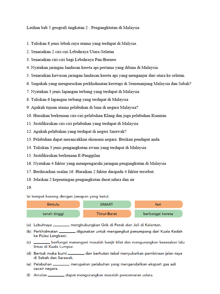 Latihan Bab 5 Geografi Tingkatan 2 Pdf
