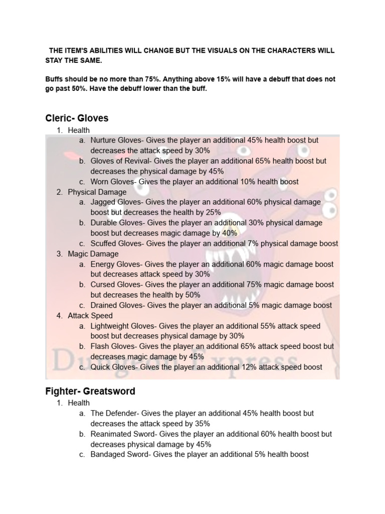 Weapons Items Design | PDF | Gaming
