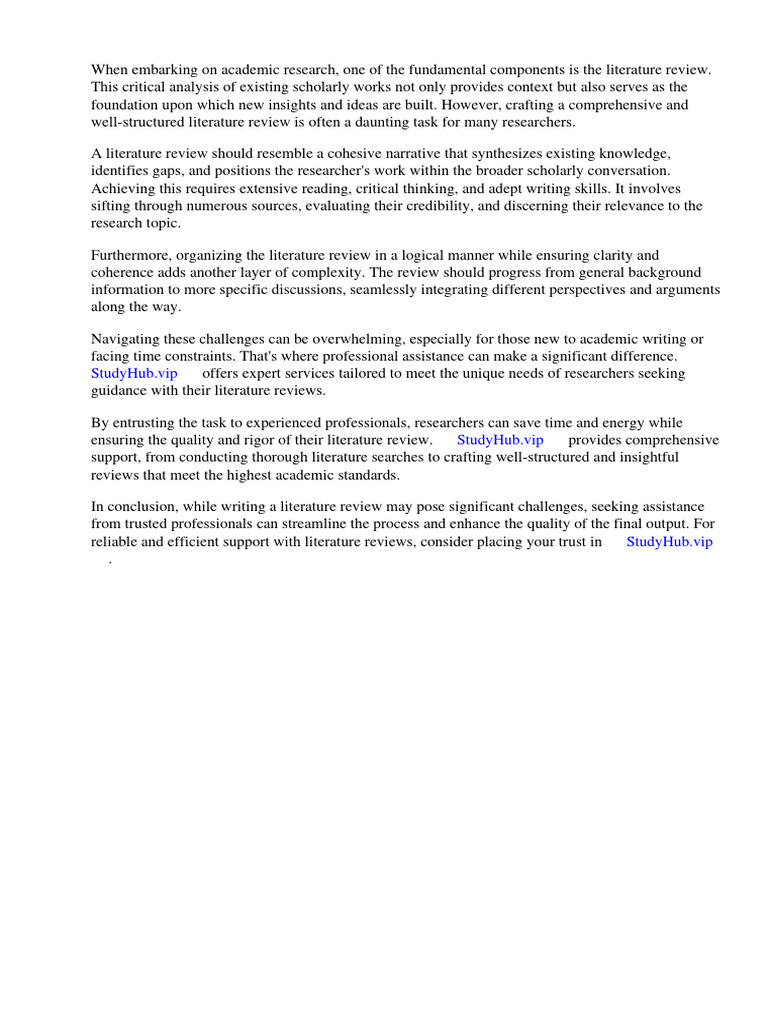 How Should A Literature Review Look Like | PDF | Literature Review ...