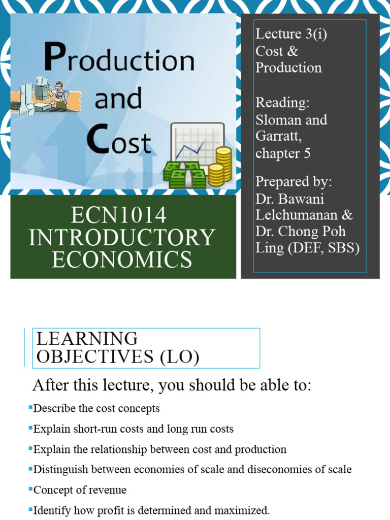 Cost and Production in Economics | PDF | Cost | Opportunity Cost