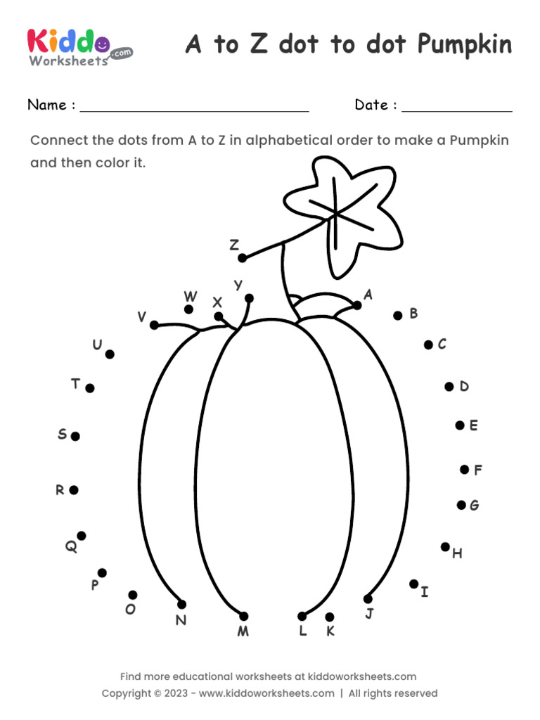 A To Z Dot To Dot Worksheet | PDF for A To Z Dot To Dot Free Printables