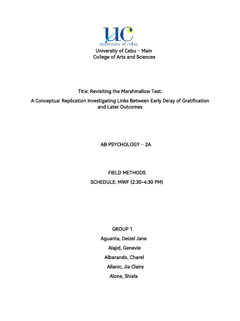 Marshmallow Test 1 032429 Download Free PDF Statistics Dependent