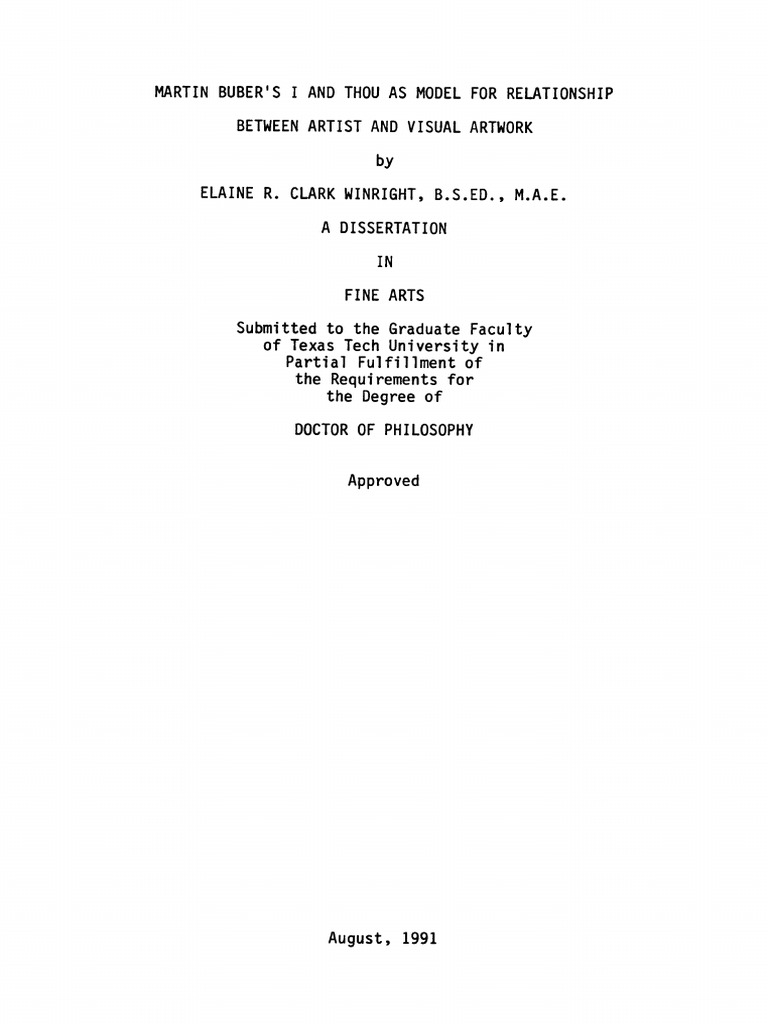 Buber's I-Thou in Art Education Methods | PDF | Existentialism | Existence