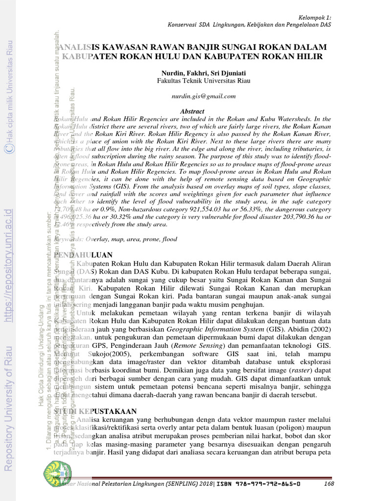 Pemetaan Kawasan Rawan Banjir Rokan | PDF